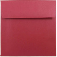 JAM Paper Enveloppes carrées Stardream à fini métallisé, 6 x 6 po, rouge Jupiter, 250/paquet-Enveloppes Stardream en papier rouge Jupiter à effet métallisé