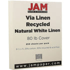 JAM Paper Papier couverture cartonné Strathmore fini lin, 8 1/2 x 11 po, blanc naturel, 250 feuilles/rame-Lin blanc naturel