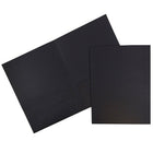 JAM Paper Chemise fini lin à deux pochettes, 9 po x 12 po, noir, 12/paq.-Noir
