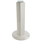 Azar Displays – Présentoir rotatif de comptoir à panneaux perforés sur 4 côtés, 24 x 4 x 4 (po), blanc opaque (700222-WHT)-Présentoir à panneaux perforés emboîtables sur 4 côtés et base rotative en plastique transparent de 14 1/2 pouces de diamètre