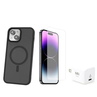 TUFF8 - Glide Guard avec protecteur d'écran et chargeur mural pour iPhone 15 Plus - Noir fumé-Couche antichoc : la couche antichoc étanche à l'air ajoute une protection supplémentaire contre les chutes accidentelles. Testé selon MIL-STD jusqu'à 6 pieds