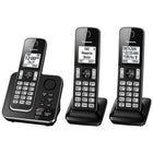 Panasonic – Téléphone sans fil KXTGD393B à 3 combinés avec répondeur, noir-Système à 3 combinés, expansible à 6 combinés