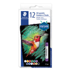 Staedtler - Pastels à l'huile, couleurs assorties, paquet de 12-Excellent pour le coloriage, la superposition et les techniques de grattage