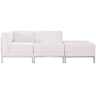Flash Furniture – Mobilier modulaire HERCULES Imagination, chaises et pouf, cuir blanc, 3 modules (ZBIMAGSET6WH)-Cuir reconstitué blanc