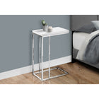 Monarch Specialties - 3008 Table D'Appoint - Blanc Lustre/Metal Chrome-Base en métal chromé