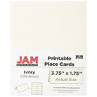 JAM Paper Cartons de table imprimables, 1,75 x 3,75 po, ivoire, 3 paquets de 12 (2225916895g)-Ivory