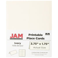 JAM Paper Cartons de table imprimables, 1,75 x 3,75 po, ivoire, 3 paquets de 12 (2225916895g)-Ivory