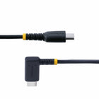 StarTech - Câble de charge USB-A vers USB-C coudé 60 W de 1 po - Noir-Style de connecteur angle droit à droit