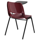 Flash Furniture – Chaise coquille ergonomique avec tablette rabattable à gauche, bourgogne (RUTEO1BYLTAB)-Conception à dossier et siège en plastique bourgogne aux contours ergonomiques