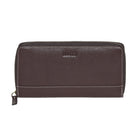 Roots - Portefeuille mince à deux volets et à glissière pour dames - Merlot-Merlot - Cuir