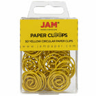 JAM PAPER - Trombones Circulaires Colores, Jaune, 2 Paquets de 50-Couleur jaune