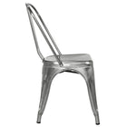 Nicer Furniture - chaise de salle à manger latérale industrielle empilable de style Tolix - bronze à canon - 4 pièces-Chaise de style bistro empilable jusqu'à 8 chaises hautes pour un gain de place