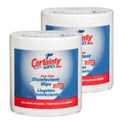Certainty - Plus lingettes désinfectantes - non parfumé - 8" x 6" - 800 lingettes par rouleau - Paquet de 2-Désinfectant à efficacité totale, tuant les bactéries, virus et champignons, y compris Coronavirus Humain, Staph, E. coli, SARM, Influenza A / A2, Strep et plus