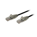 StarTech - Câble Ethernet Cat 6, 6', Noir (N6PAT6BKS)-Câble 36 % plus fin pour des installations de câbles flexibles dans les armoires de réseau et les panneaux de gestion des câbles encombrés