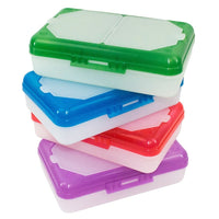 Filemode - Boîte à crayons avec pochette de rangement - couleurs variées - Paquet de 8-Boîte à crayons avec plateau de rangement