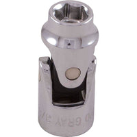 Gray Tools – Douilles cardan universel de 7/16 x 3/8 po, 6 pans, longueur standard, chromé-Taille : 7/16 po