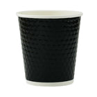 Gobelets à Double Paroi Ondulée (inclus Couvercle) - 10oz - Diamant Noir - Paquet de 100-Construction à double paroi de qualité supérieure pour une sensation robuste