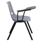 Flash Furniture – Chaise coquille ergonomique avec tablette rabattable à droite, gris (RUTEO1GYRTAB)-Assemblage requis