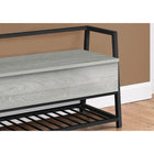 Monarch Specialties - 4500 Banc 42"L -Rangement Gris/Metal Noir-Dimensions du produit: 23 pouces H x 42 pouces L x 16 pouces P