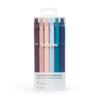 Poppin – Stylos à bille rétractables à dessus plat – assortis – paquet de 12-Stylos à bille rétractables à dessus plat