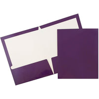 JAM PaperMD – Chemises de présentation lustrées avec deux pochettes, violet, 50/paquet-Chemises de présentation violettes lustrées