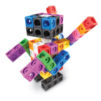 Learning Resources - Mathlink Cube Big Builders (200 Cubes + Guide de construction)-Améliorez vos compétences en matière d'imagination et d'ingénierie avec nos cubes mathlink à succès !