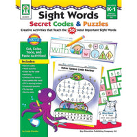 Livre numérique : Key Education - Sight Words Secret Codes & Puzzles, 804074-EB, maternelle à 1re année-Vous recevrez deux courriels : le premier confirmant la totalité de votre commande et le second comportant un lien de téléchargement. Vous pourrez utiliser le lien de téléchargement immédiatement ou plus tard, comme vous le voulez.