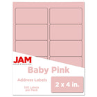JAM Paper - Étiquette d'adresse laser/jet d'encre - 2 po x 4 po - Pastel rose bébé - Paquet de 120-Emballage anglais seulement