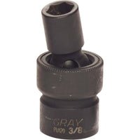 Gray Tools – Douille cardan universel de 9/16 x 3/8 po, 6 pans, longueur standard, noir-Taille : 9/16 po