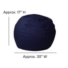Flash Furniture – Fauteuil poire solide pour enfants, petit, croisé de coton, bleu marine-Nettoyer les taches avec un chiffon humide