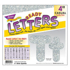 TREND enterprises Inc. Ensemble de lettres précoupées, de couleur argentée scintillante, 10.2 cm de hauteur, 183 pièces-Argenté avec fini scintillant