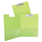 Davis Group Planchette a pince indispensable a levier Lettre, paquet de 10 – Vert Lime-Clear interior pockets on front & back covers to secure loose documents and allow for easy identification of content