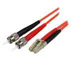 StarTech  Câble de raccordement à fibre optique 50/125 duplex multimode LC, ST, 1 m-Câble coté LSZH, convient aux installations devant convenir à des codes du bâtiment stricts