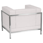 Flash Furniture – Fauteuil contemporain série HERCULES Imagination, cuir blanc avec garnitures inox (ZBIMAGRTCNRWH)-Style contemporain