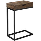 Monarch Specialties - 3406 Table D'Appoint - Metal Noir/Faux Bois Brun/Tiroir-Espace suffisant pour placer des boissons, collations, tablette ou portable