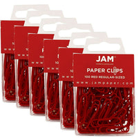 JAM Paper – Trombones standard, rouge, 6 paquets de 100, total de 600 (2185200g)-Rouge