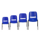 Flash Furniture – Chaise ergonomique Hercules pour enfants, empilable, cadre noir, bleu marine  -Conception ergonomique