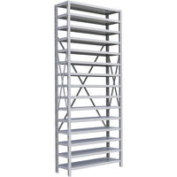 Metalware – Étagère enclenchable RK349, 15 tablettes, 36 x 24 x 88 po, gris pâle-Système de tablettes ajustables offrant un espace de rangement solide, mais économique qui convient à vos besoins