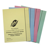 Hilroy - Cahiers d'exercices- ligné (5/16 po) - 9 po x 7 po - 80 pages - 40 feuilles - couleurs assorties - paquet de 20-Réglure de 8 mm (5/6 po) avec lignes bleues et marge