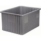 Quantum Storage Systems - Contenants Divider Box Plastique, 22,5po La X 17,5po P X 3po H, Gris, paquet de 3-Couleur Gris