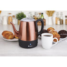 Percolateur à café électrique Euro Cuisine PER04 4 tasses avec fonction de maintien au chaud – Cuivre-Utilise l'eau froide du robinet