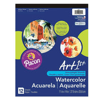 Pacon - Tablette artistique Art1st pour aquarelles, feuilles blanches, 14 po x 11 po, paq./48 (PAC4911)-Format (po) : 14 haut. x 11 lar.