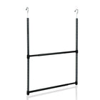 Oceanstar – Tringle d'armoire réglable portable à 2 niveaux, noir-Aucun outil requis