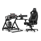 Next Level Racing - Flight Stand Pro Cockpit de simulation - Noir-La conception à cadre large et la plaque de pédale de gouvernail avec réglage de l'angle, de la hauteur et latéral s'adaptent à une large gamme de pédales de gouvernail