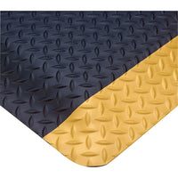 Wearwell – Tapis SMART Diamond-Plate 1 po, nº 497, 3 pi x 75 pi, noir/jaune-Surface Diamond-Plate avec une base éponge composite avec uréthanne 100 % recyclé