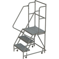 Tri-Arc Manufacturing – Escabeau roulant, marche sup. prof.; haut.platef. : 30 po, marches : 3, largeur : 16 po-No de marches : 3