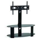 TygerClaw – Meuble pour téléviseur de 37 à 60 po, 17,7 x 51,2 x 47,2 po, noir-Meuble pour téléviseur à 2 tablettes en verre noir