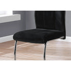 Monarch Specialties - 1067 Chaise - Velour Noir/Chrome - Paquet de 2-Les chaises de salle à manger sont dotées de sièges rembourrés pour vous permettre de vous asseoir confortablement