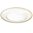 Elegance – Ensemble de 4 sous-assiettes à billes dorées de 13 po-Forme : Ronde