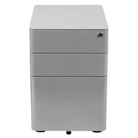 Flash Furniture Classeur mobile à 3 tiroirs avec tiroir suspendu-Gris (HZCHPL01GRY)-Classeur gris moderne à 3 tiroirs - Design mobile ergonomique